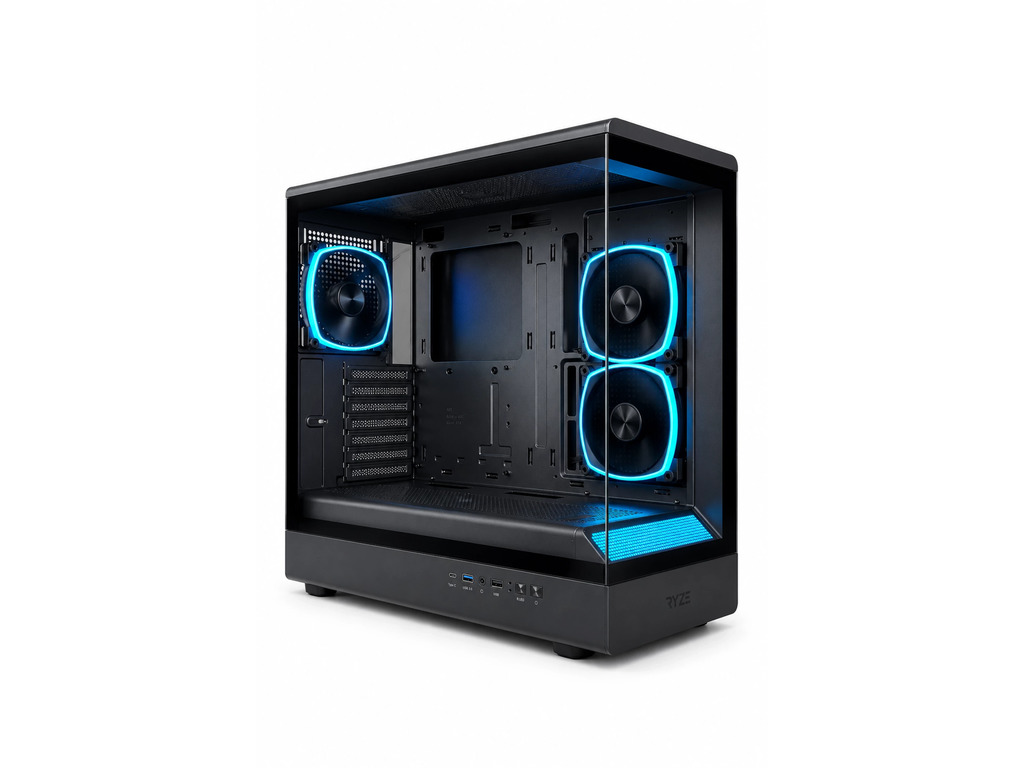 RYZE HEROIC HC500 3F Black1xARGB fan + 2x ARGB Reverse ATX, tempered glass - Image 2