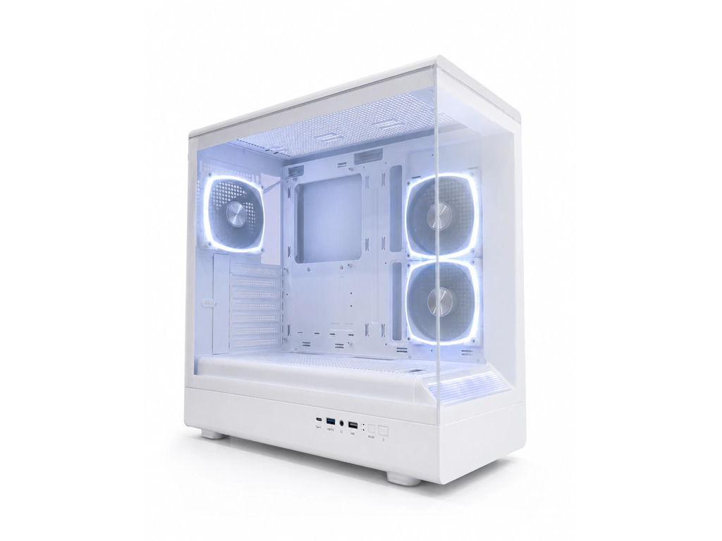RYZE HEROIC HC500 3F White 1xARGB fan + 2x ARGB Reverse ATX, tempered glass - Image 2