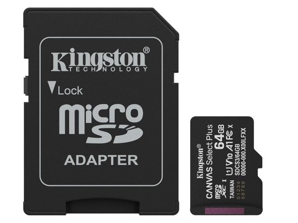 Kingston MicroSD 64GB Class 10Canvas Select Plus100MBs Read,Class 10 UHS-I