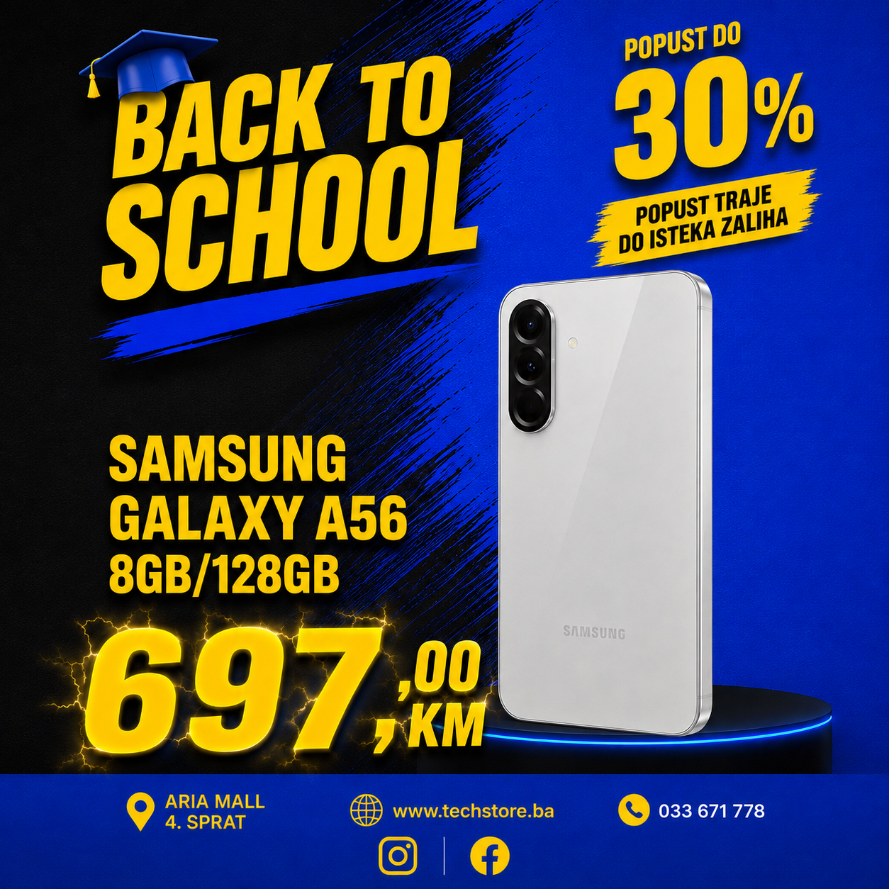SAMSUNG GALAXY A56 8GB/128GB WHITE