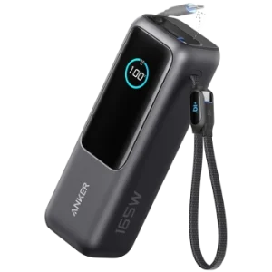 Anker PowerBank (25K, 165W, Type-C, Built-In and Retractable Cables) Space Black