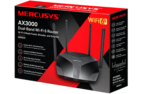 MERCUSYS MR80X AX3000 DUAL BAND RUTER
