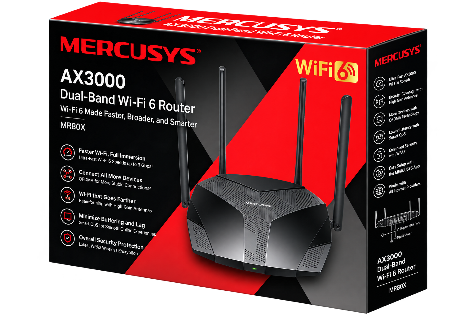 MERCUSYS MR80X AX3000 DUAL BAND RUTER