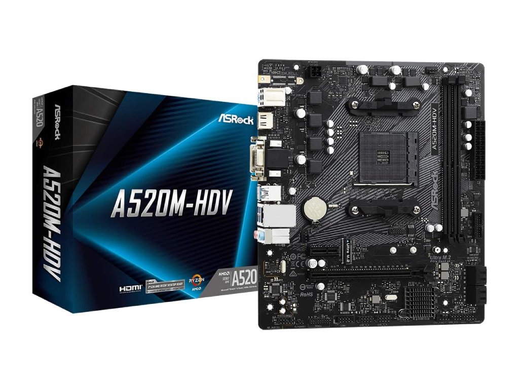 ASROCK MB A520-HDV, AM42xDDR4, 4xSATA, M.2, RAIDVGA, HDMI, Micro ATX - Image 2