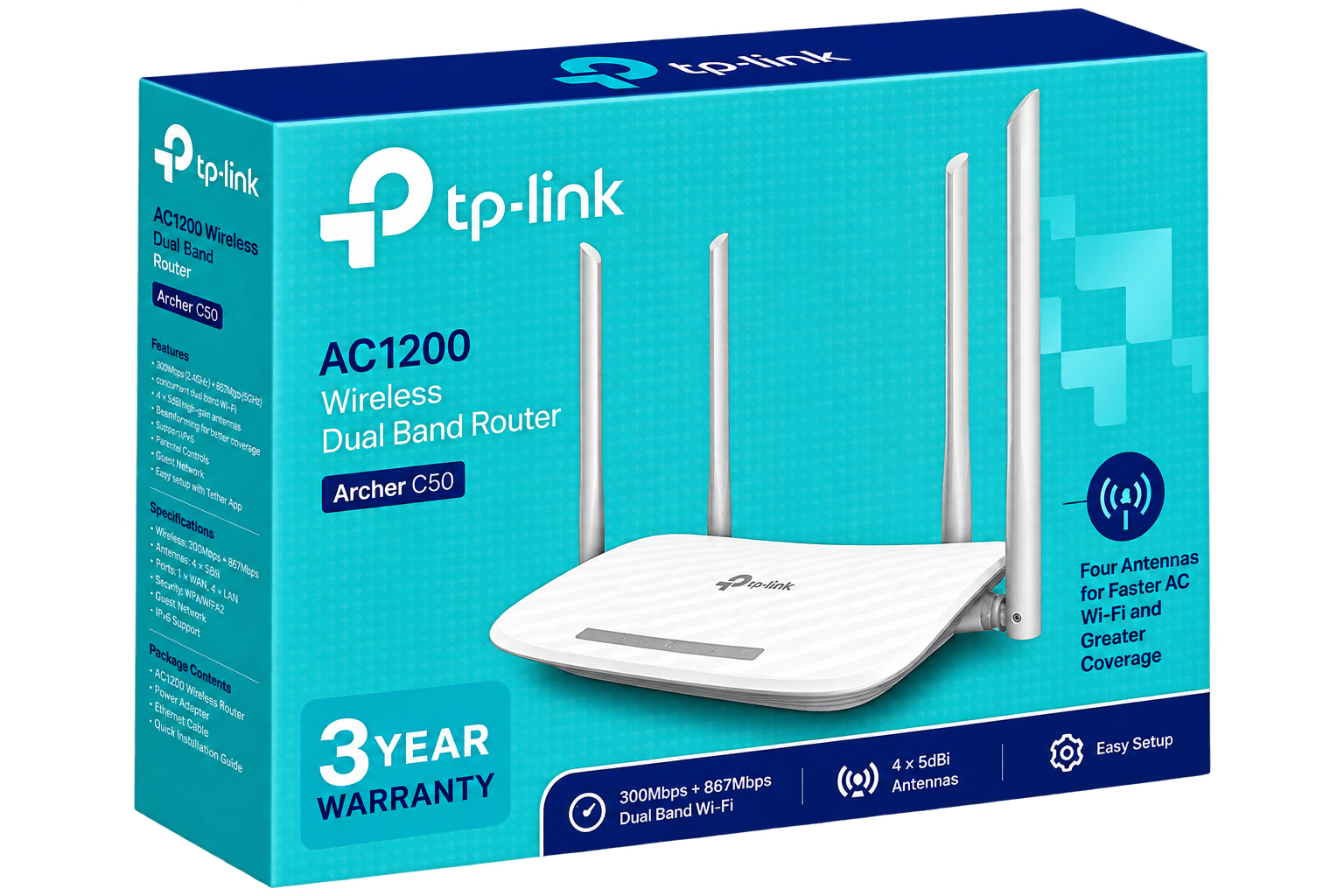 TP-LINK ARCHER C50 AC1200 DUAL BAND RUTER
