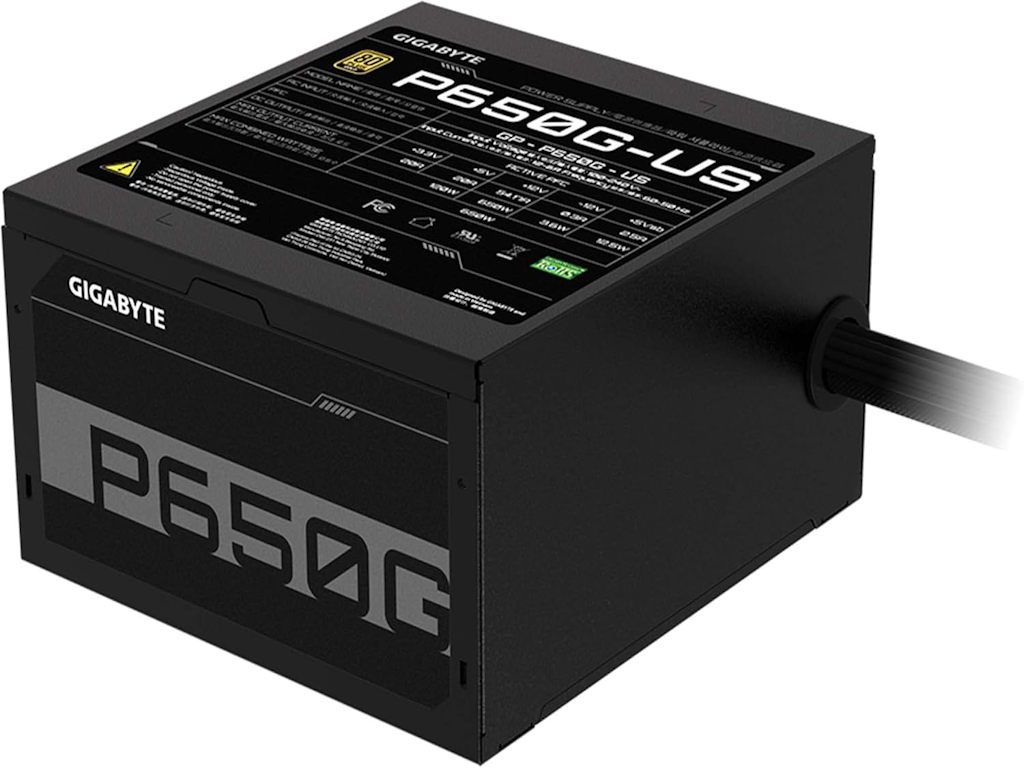 Gigabyte PSU P650W PCIe 5.1 80+ Gold, ATX 3.1, silent fan 650w - Image 2