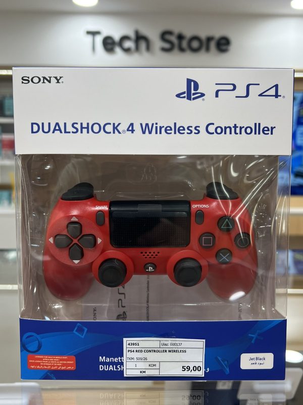PS4 RED CONTROLLER WIRELESS