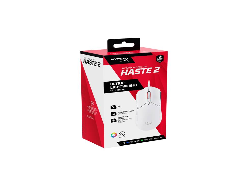 HyperX Pulsefire Haste 2 WGaming Mouse (White) - Image 3