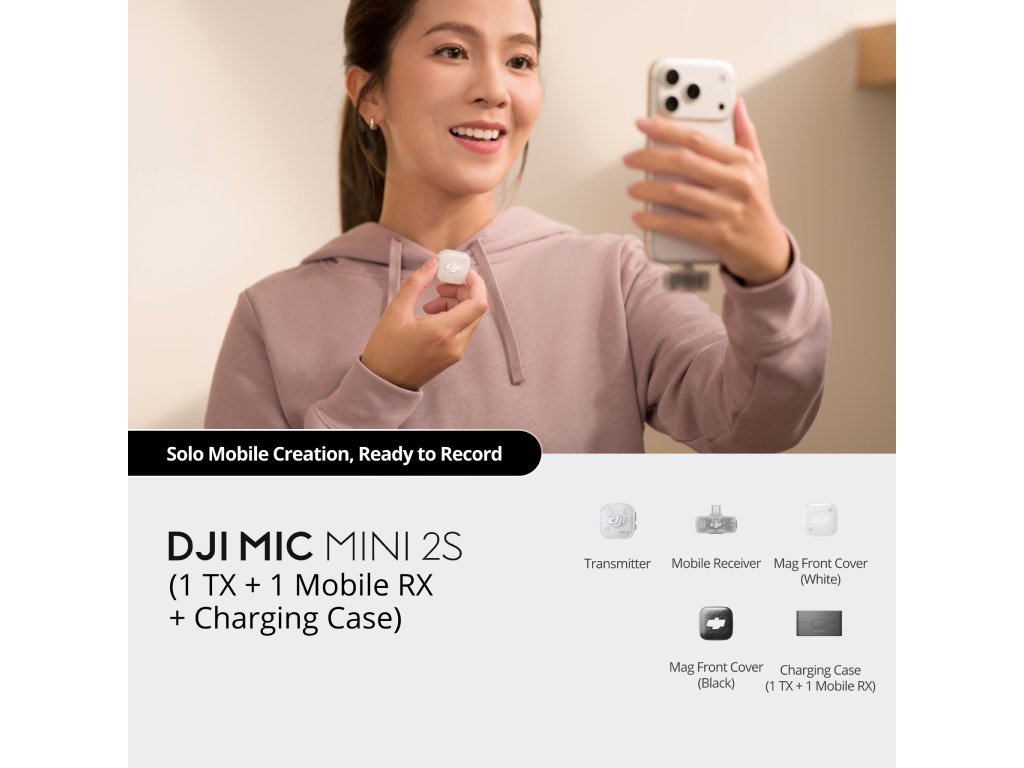 DJI Mic Mini 2S (1 TX + 1 Mobile RX+Charging Case) - Image 3